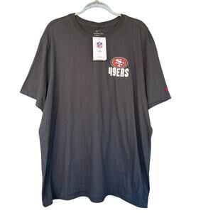 Nike Tee San Francisco 49er Shirt Mens XXL Gray Football Faithful Niner Gang